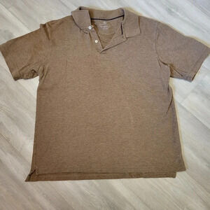 Covington‎ Tan Short Sleeve Collared Polo Shirt Mens Size L